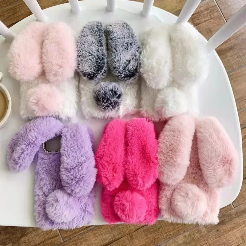 Realme Note 50 - Plush Fur Rabbit Case For Realme