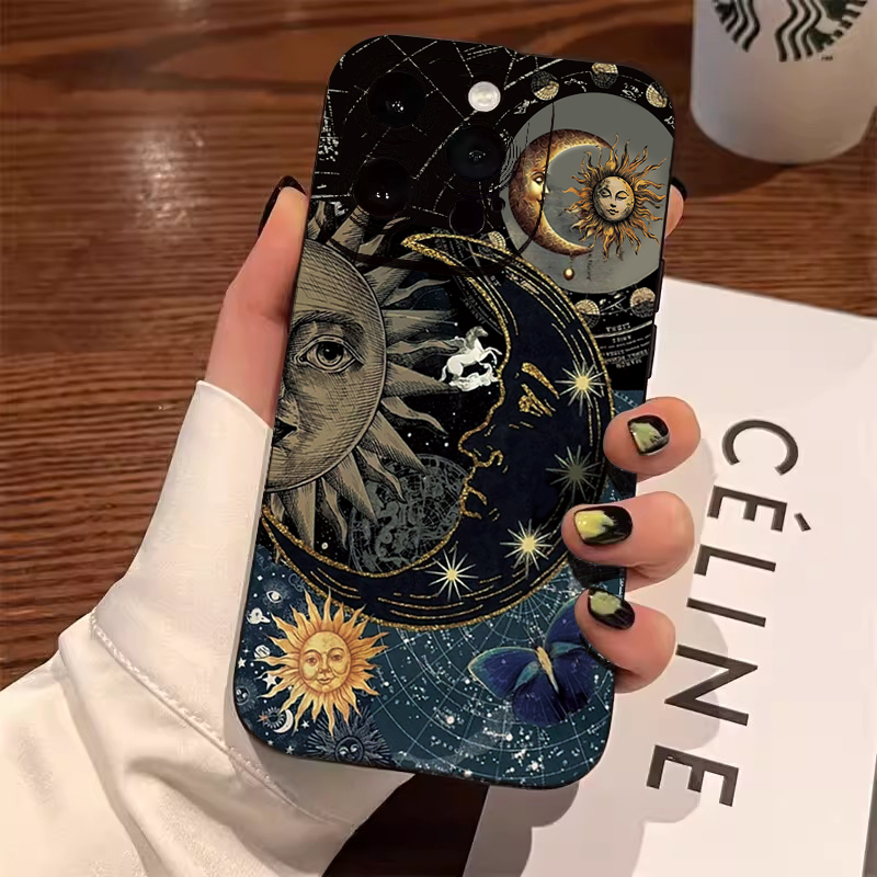 Samsung Galaxy A55 - Aesthetic Sun Moon Print Phone Case