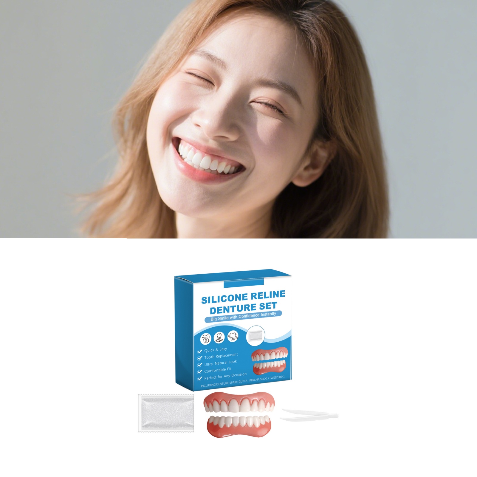 Denture Full Set Over Gums Kit - Full Cover Adhesive recension och pris