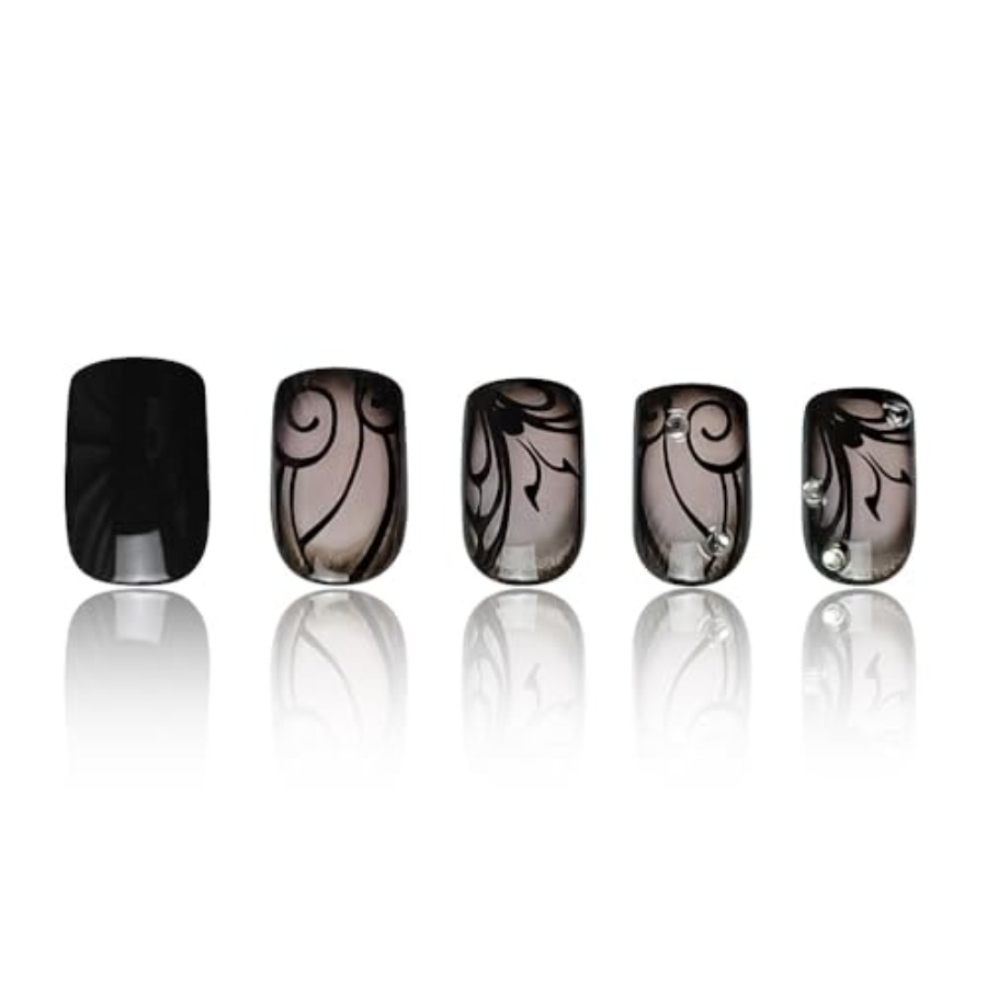 Short Square Press On Nails Nu - Full Cover Adhesive recension och pris