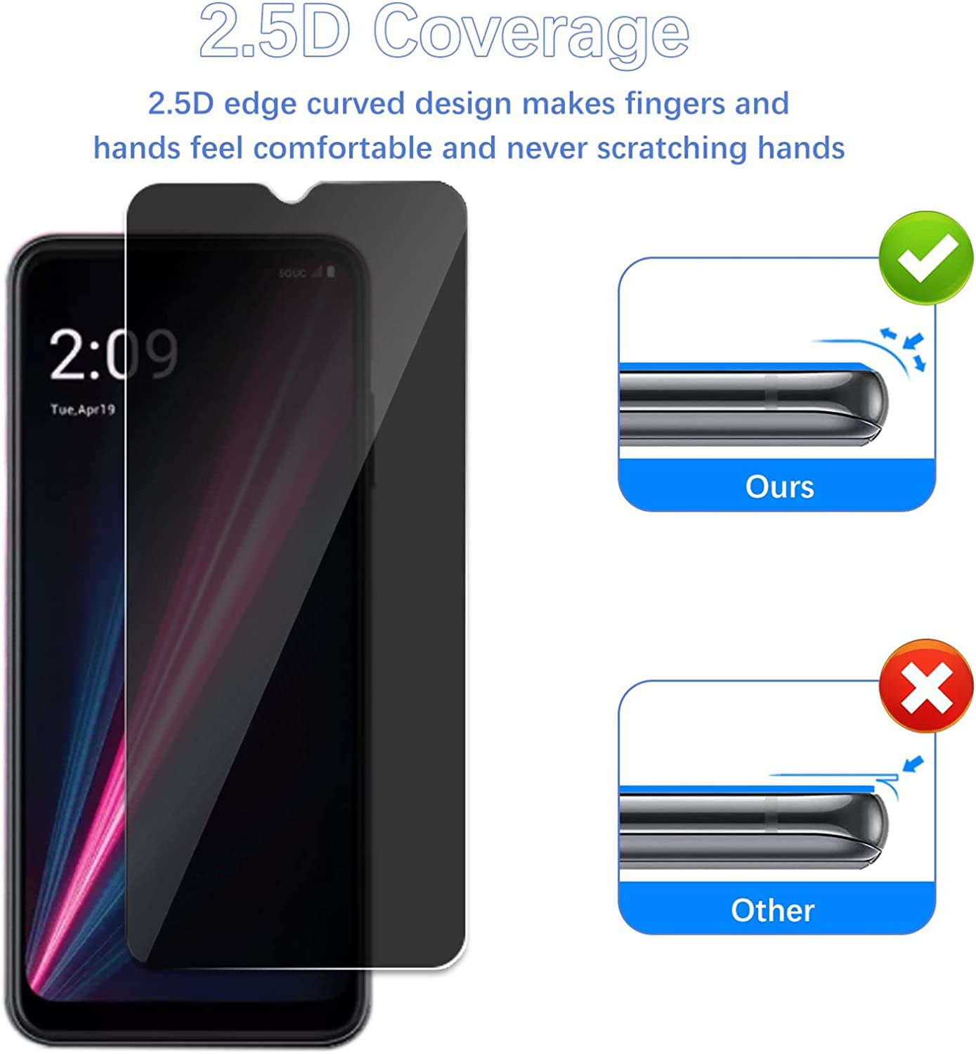 [2 Pack]Fit TCL 40 SE Privacy  - Privacy Filter 2Pack recension och pris