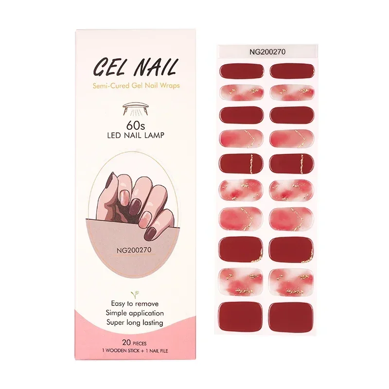 Semi-Cured Gel Nail Strips Pat - Full Cover Adhesive recension och pris