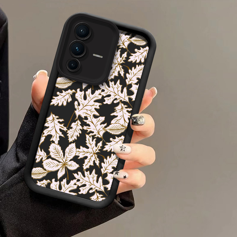 Leaves Pattern Phone Case For  - Vivo V40 recension och pris